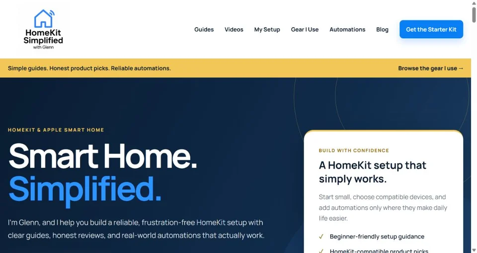 HomeKit Simplified homepage preview