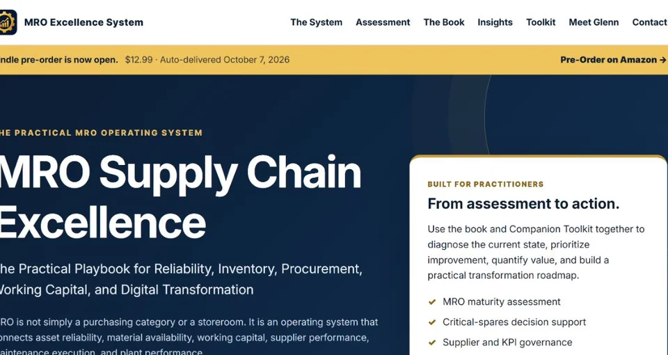 MRO Excellence System homepage preview